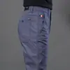 Pantalones Casuales de Lujo Negros Italianos para Hombre Primavera 2026 Ajustados Rectos Elásticos Pantalones de Traje Estilo Nuevo Primavera/Otoño