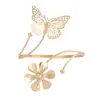 Pulsera Metálica Transfronteriza Europea y Americana Personalizada Mariposa Hojas Flores Geométrico Nicho Diseño de Alta Gama Abierta Ajustable