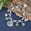 1082 Transmisión en Vivo Moda Tendencia Estilo Chino Combinación Pulsera Colgante Esmalte Pulsera Estilo Étnico Retro para Mujeres