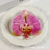 Flor de Orquídea Flor de Filme Impressa em 3D Corsage Casamento Caixa de Doces Decoração Flor Artificial Grampo de Cabelo Presilha de Cabelo Flor Artificial