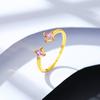 Anillo PAG & MAG de plata de ley 925 geométrico de color circonita estilo ins creativo de lujo ligero cuadrado abierto