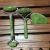 Suministro directo de fábrica, contenedor de belleza de jade natural, masajeador, rodillo facial, instrumento de belleza de jade, tabletas de raspado de jade.