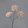 Flor Artificial Rosa Rizada de 3 Cabezas para Esquina Flor Decorativa para el Hogar Flor Guía para Boda Flor para Techo de Salón de Bodas Material