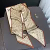 Bufanda de Seda para Mujer 2026 Nuevo Estilo Bufanda para Cuello con Sensación de Lujo, Larga y Rayada para Otoño, Combinable con Camisas, Estilo Coreano, Bufanda Versátil