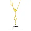 Diseño de Lujo Ligero, Brillante y Centelleante, Cadena Doble Cara Forma de Calabaza con Lentejuelas de Escamas de Dragón Collar para Mujer, Joyería al por Mayor en Oro Arena