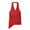 Comercio Exterior Al por Mayor Moda Femenina Nueva Primavera 2026 Versátil Estilo Europeo y Americano Top de Cuello Halter Rojo Estilo Africano