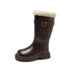 Botas para Niños Niños 2026 Otoño Nuevas Botas de Moda con Suela Gruesa Calientes con Felpa Botas de Caña Alta Engrosadas Versátiles Botas de Algodón
