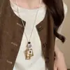 Dinheiro Antigo Estilo Chinês! Colar Pingente em Tons de Marrom para Mulheres, Corrente Clavicular de Luxo de Alto Padrão, Acessório Longo de Verão