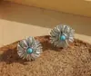 Pendientes de Turquesa en Forma de Botón para la Palma, Elegantes y Sencillos, Estilo Versátil, Pendientes Únicos de Diseño Retro de Nicho para Mujeres