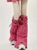 Novo design 2024 estilo escuro pulseira de chifre micro cruz meias de pilha de perna jeans meias de cano alto femininas