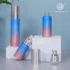 Envase cosmético botella vacía AS color degradado electrochapado botella de recarga para loción y crema juego de botellas de vacío tipo pulsador