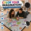 Manta Mandala DIY Rabisco Boêmia Desenho de Linha Preto e Branco Tapeçaria para Colorir Decoração de Casa Manta de Praia Yoga