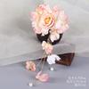 Tocado de flores Hanfu, horquilla de seda con flores, accesorios para el cabello con borlas y clip lateral, tocado de estilo antiguo para mujer, horquilla de flores, accesorios con clip de flores
