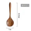 Nueva espátula de madera de teca con mango largo, utensilios de cocina de madera maciza, espátula para cocinar en sartenes antiadherentes, espátula para freír, cuchara para arroz, cuchara para servir, cuchara grande para sopa, venta al por mayor