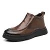 Zapatos de Algodón para Hombre, Estilo Nuevo de Invierno 2025, sin Cordones, Forrados de Felpa, Forrados de Felpa en Invierno y Engrosados con Piel Añadida, Adecuados para Padres de Mediana Edad y Mayores, Disponibles para Dropshipping