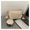 Bolso Pequeño Sencillo para Mujer 2023 Nuevo Bolso de Hombro Estilo Occidental a Cuadros Piedra Piedra Ligero de Moda Bolso Cruzado