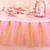 Fiesta de Cumpleaños de Bebé de Un Año Mesa y Silla Altas Silla de Comedor con Flores Falda de Malla Falda Tutú para Silla