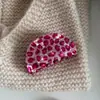 Pinza Grande para el Cabello de Acetato con Estampado de Leopardo Rosa para Mujer, Adecuada para Cabello Grueso, Accesorio Coreano para el Cabello