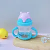 Taza de pajita popular de PP para niños de jardín de infantes, tetera transparente de una sola capa de plástico, taza de pajita creativa