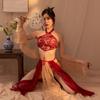 Nuevo disfraz antiguo de talla grande, traje de tentación Hanfu, pijama para mujer, uniforme sexy antiguo con faja para el vientre, camisón transparente de gasa