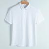 Polo de Algodão Pima 190g Algodão Mercerizado de Alta Contagem Gola de Camisa Business Casual Cor Pura Manga Curta Polo Masculina Homens