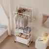 Perchero de pie para el hogar, tendedero de ropa, poste móvil para secar ropa en interiores para dormitorio, estante de almacenamiento para artículos varios, almacenamiento de perchas