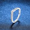 Anillo de Plata Esterlina S925 para Mujer Anillo en V estilo Coreano Juego Completo con Diamante Mosane Color D Anillo Hilera Anillo de Boda Diamante de Simulación Anillo para Mujer