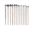 Set de 15 Pinceles de Maquillaje Más Vendido, Pincel para Polvo Suelto, Set Completo de Pinceles para Sombras de Ojos, Herramienta de Belleza para Rubor, Pincel para Cejas, Pincel Plano