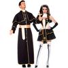 M-XL Casal Masculino e Feminino Roupas de Padre Fantasias de Padre Fantasias de Baile de Máscaras Fantasias Femininas Fantasias de Halloween Fantasias de Freira