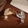 Broche Elegante de Espiga de Trigo de Moda Nueva Cobre Incrustado Circonita Lujo Ligero Sensación de Alta Gama Diseño de Nicho Ramillete Accesorios de Ropa Pin
