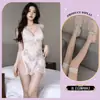 Lencería sexy para mujeres jóvenes, vestido de tirantes de encaje de alta gama, camisón con cordones, tentación uniforme, sin espalda, coqueto, lencería sensual