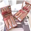 Agarre Loco Transfronterizo 5 Brochas de Maquillaje, un Set Completo de Espejo Portátil de Viaje, Sombra de Ojos, Brocha para Polvos, Corrector de Maquillaje, Herramientas de Belleza