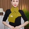 2025 Nuevo Otoño Versátil de Moda Bufanda de Lana Tejida Cuello Corto Color Sólido Calentador de Cuello Bufanda de Lana