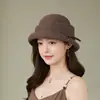 Sombrero de Pescador de Punto Hueco Estilo Coreano para Mujer, Protector Solar Transpirable para Primavera y Verano, Hace que la Cara Parezca Más Pequeña, Versátil para Salidas Diarias, Sombrero de Cubo para Mujer