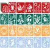 Conjunto de Moldes Retangulares Vazados Multi-Elemento de Natal Transfronteiriço Papai Noel Sino Cartão de Saudação Festivo Molde para Desenho