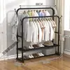 Tendedero de ropa simple de pie para dormitorio, Barra de ropa plegable para el hogar, Tendedero para balcón interior, Perchero para secar ropa, Armario