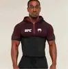Camiseta con Capucha para Hombre de Fitness de Co-Marca UFC, Alta Elasticidad, Secado Rápido, Adelgazante, para Gimnasio, Entrenamiento de Levantamiento de Pesas y Carrera, Manga Larga