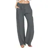 Pantalones Casuales Holgados de Pierna Ancha con Cintura Elástica Larga de Lino para Mujer Tallas Grandes 2023 Amazon Ebay Aliexpress