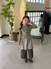 Suéter para Niñas 26 Otoño Nuevo Estilo Coreano Punto Cuello Polo Versátil Capa Base Suéter Pulóver Infantil para Exportación