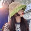 Sombrero de Paja de Pescador para Mujer Verano Transpirable Estilo Japonés Cabeza Grande Rostro Mostrando Sombrero Pequeño Sombrero Parasol Anti-ultravioleta