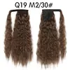 Al por mayor transfronterizo Europa pegatina mágica permanente de maíz peluca de cola de caballo cabello largo rizado esponjoso para mujer extensiones de cabello de onda de agua cola de caballo