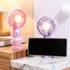 Ventilador de mano portátil con pantalla digital inteligente y base soporte para teléfono móvil, 10 velocidades de viento ajustables, carga de escritorio, ventilador pequeño