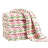 Toalha de coral fleece estampada por sublimação, versão espessa, toalha quadrada pequena infantil, pano de prato de microfibra ultrafina específico para cozinha