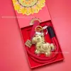 Popular Llavero Caballo Pequeño de Oro Puro Caja de Regalo Colgante Decoración de Bolsa Regalo de Año Nuevo Venta al por Mayor