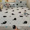 Lençol de Cama de Leite Espesso de Inverno Ajustado Peça Única Quente Cobertura de Lençol de Cama de Coral Fleece Cobertura de Colchão com Veludo Adicional Cobertura Protetora Conjunto de Três Peças
