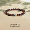 Pulsera de Granate para Mujer Natural Rojo Vino Morado Diente Negro Pulsera de Cristal Meditación Loto Cuentas de Transferencia para Pulsera de Novia