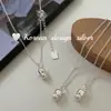 Cadena de Clavícula S925 Plata de Ley Huevo de Perla Berenjena Diseño de Nicho Elegante Simple Ins Coreano Collar de Gama Alta y Versátil
