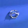 Anillo Soporte de Plata de Ley S925 Posición para Piedra Redonda 12mm Anillo Soporte Vacío Acabado Cepillado Clásico Elegante Accesorios para Incrustar DIY