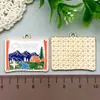 Colgante de aleación con goteo de color, paisaje natural, pintura al óleo, montaña nevada, colgante, accesorios para pulsera y collar DIY