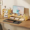 Soporte Elevador Base para Monitor de Computadora de Escritorio Soporte de Escritorio Estación de Trabajo de Escritorio de Oficina Estante de Almacenamiento con Cajón de Escritorio